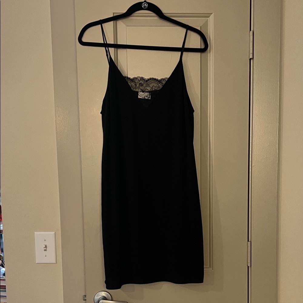 Aritzia Wilfred Free Black Lace Slip Dress
